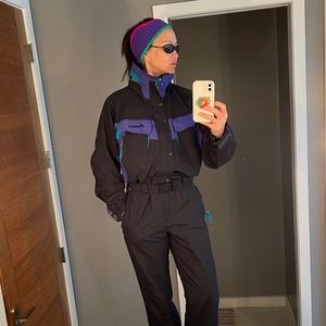 Vintage Women's Nordica Ski Suit 1990's Black